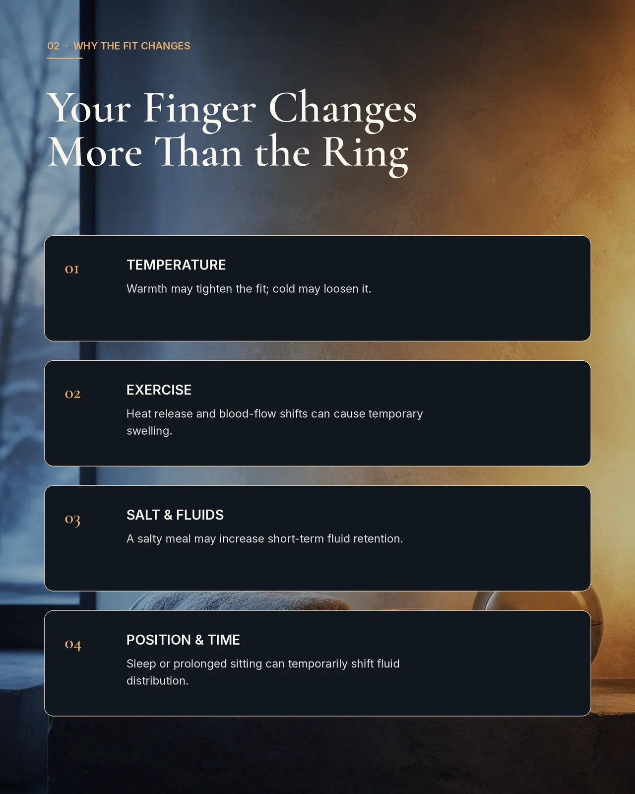 Why can the same ring feel tight in the morning, comfortable at midday, and loose in the cold?